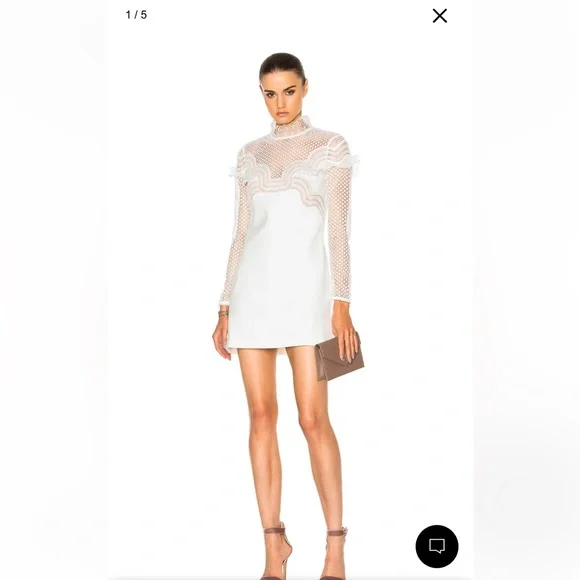 Self Portrait wave trim mini dress long sleeve Size US 2